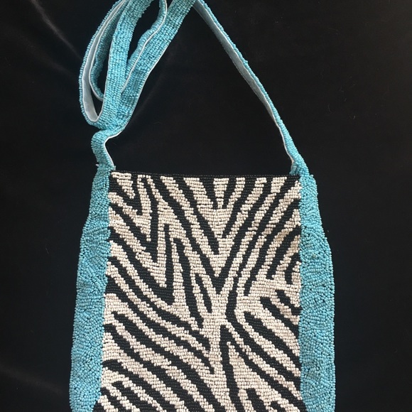 Christiana beaded zebra crossbody bag - Picture 2 of 2